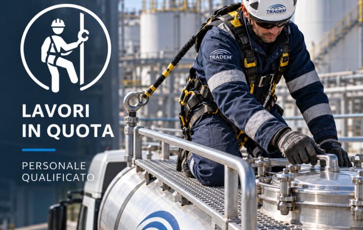 Operatore TRADEM qualificato per i lavori in quota su cisterna